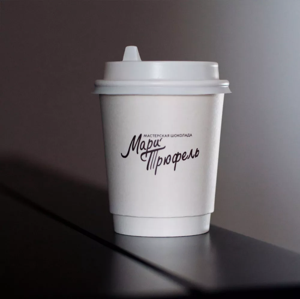 Изготовление стаканов для мастерской шоколада «Мари Трюфель» производство стаканов Cuptrade