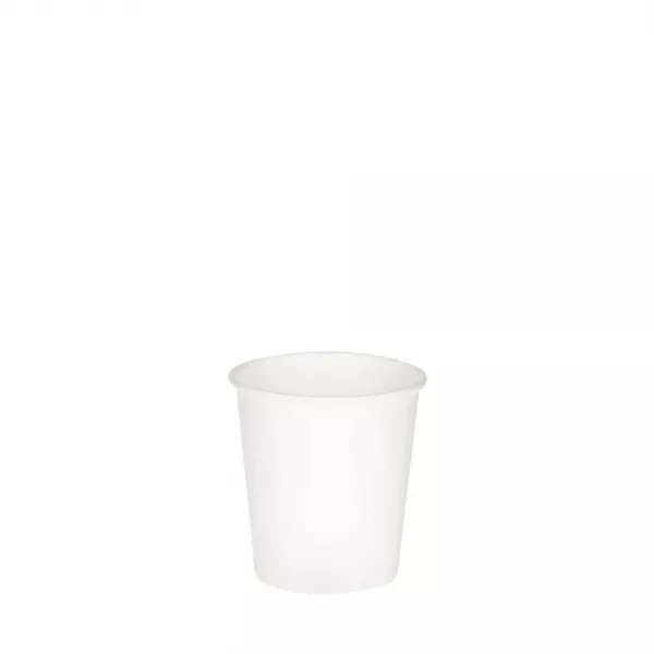 Однослойный белый бумажный стакан 100 мл