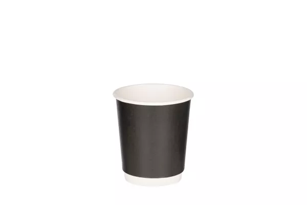 Двухслойный черный бумажный стакан 250 мл