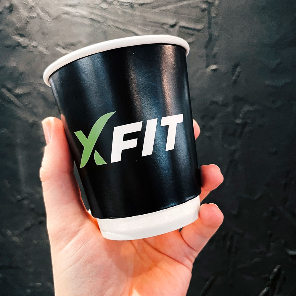 Изготовление стаканчиков для сети фитнес клубов XFIT