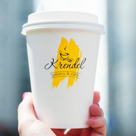 Нанесение логотипа на стакан для кофе